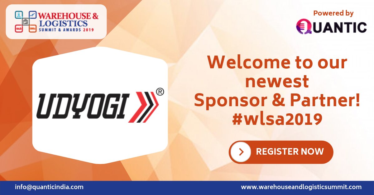 Glad to welcome our newest Sponsor &amp; Partner on board Udyogi Safety for the Warehouse &amp; Logistics Summit &amp; Awards 2019 scheduled on 5th - 6th December at the Hotel Holiday Inn, Mumbai, India.

Register today: tiny.cc/yf5lez

#wlsa2019 #warehousesafety #safetyequipment