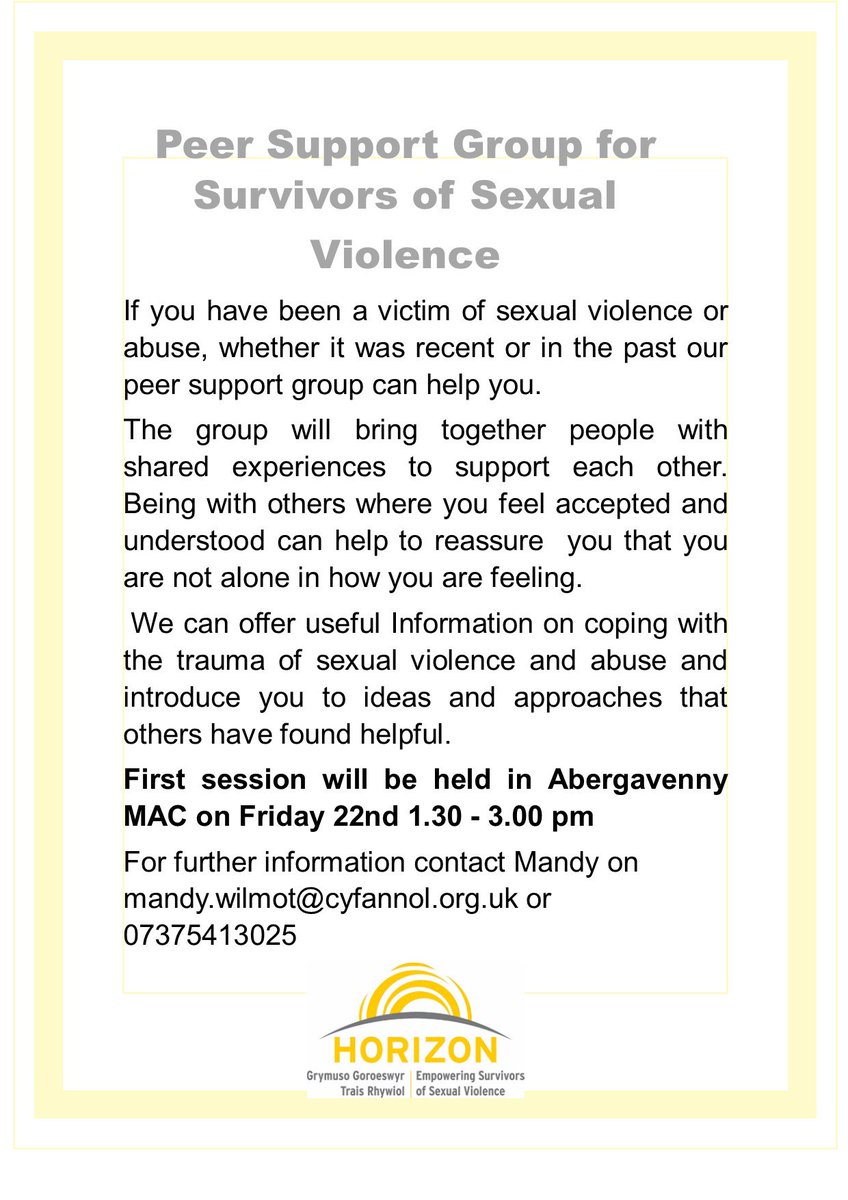 We have now set the date for our Monmouth Peer Support Group, if speaking to others, having and giving support can help you then come along on Friday 22nd November 1.30 - 3.00 at Abergavenny MAC. For more information contact Mandy on 01495 742052 #EmpoweringSurvivors #Selfcare