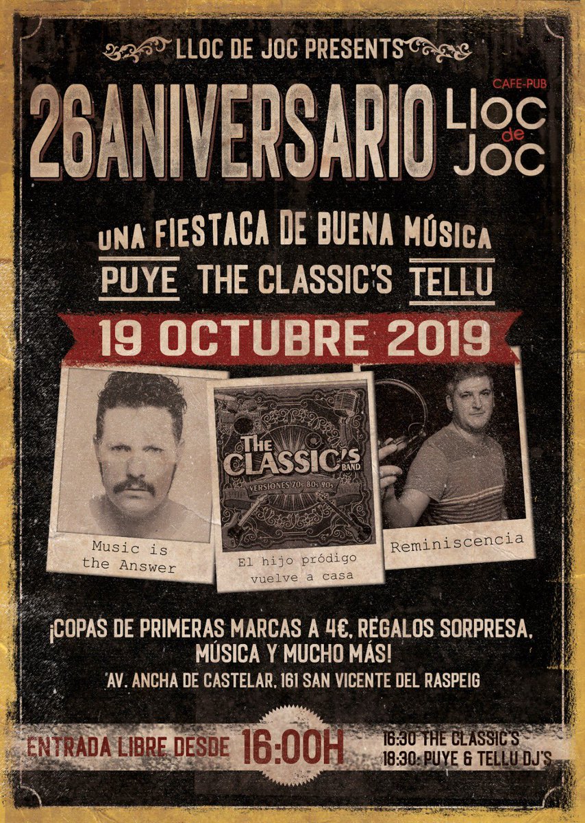 Este sábado, ANIVERSARIO <a href="/LlocdeJoc/">LLoc de Joc</a>
