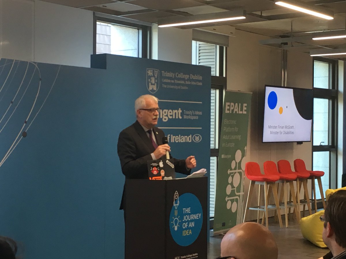 ‘Anyone with a disability who can work, and wants to work, should be able to and assisted technologies can help make that happen’. Thank you to Minister McGrath @FinianMcGrathTD for joining us today at @TCDTangent for the <a href="/RehabGroup/">Rehab Group</a> <a href="/EPALE_IE/">EPALE Ireland</a> <a href="/Leargas/">Léargas</a> conference