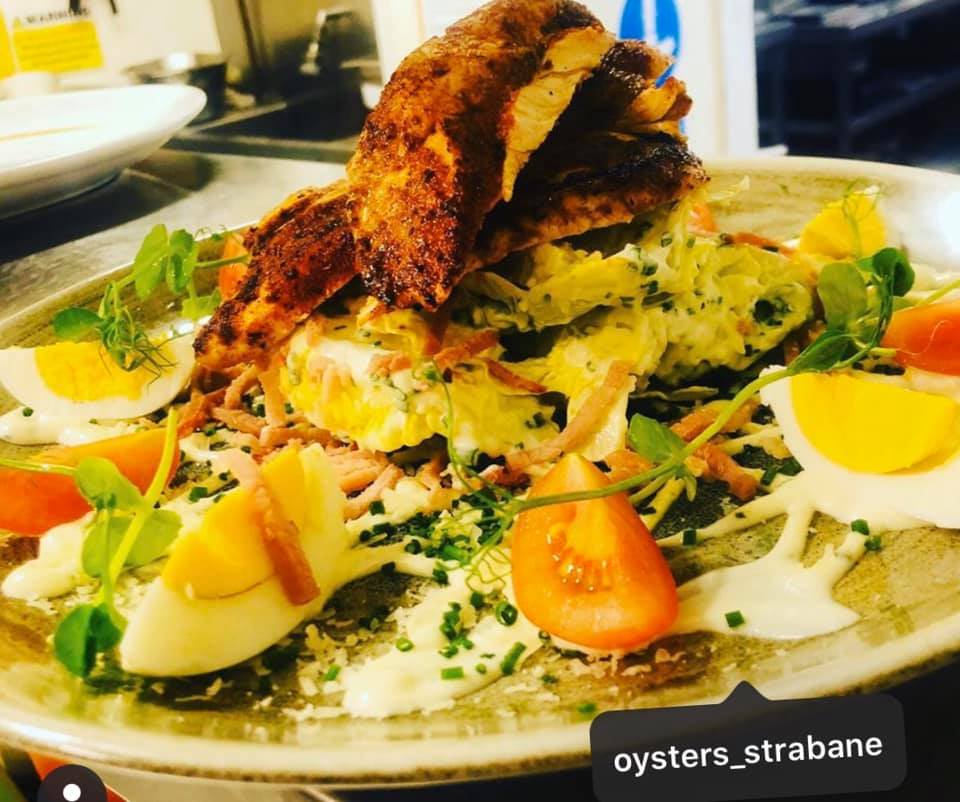 oystersrest's tweet image. #CajunCaesarSalad...view #lunchmenu at oystersrestaurant.co.uk #Strabanedining