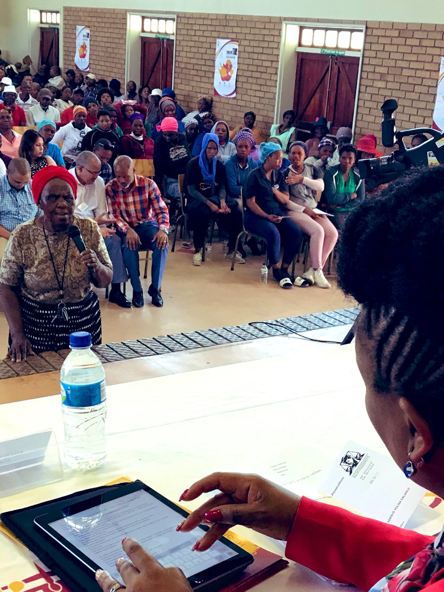 PublicProtector's tweet photo. PP @AdvBMkhwebane listening attentively to a grandmother from Zwelethemba detailing their daily struggles with services at the local clinic https://t.co/KOdRkI3jOW