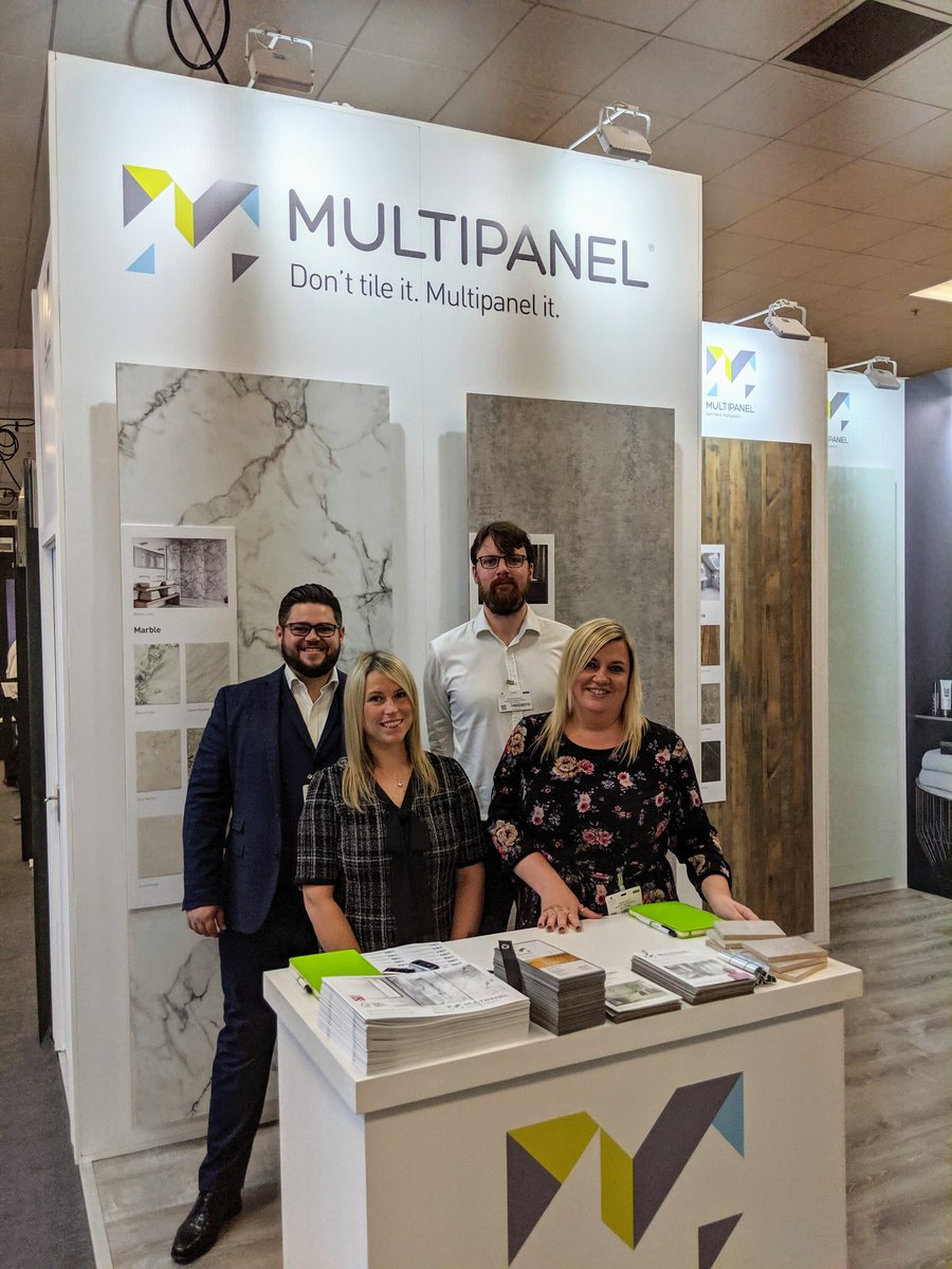 Multipanel team ready to go for day 2 @IndHotelShowLDN. Looking forward to meeting hoteliers from across the country to discuss the benefits of specifying Multipanel waterproof wall panels for hotel settings #IndependentHotelShow #Multipanel #Hotels #OlympiaLondon