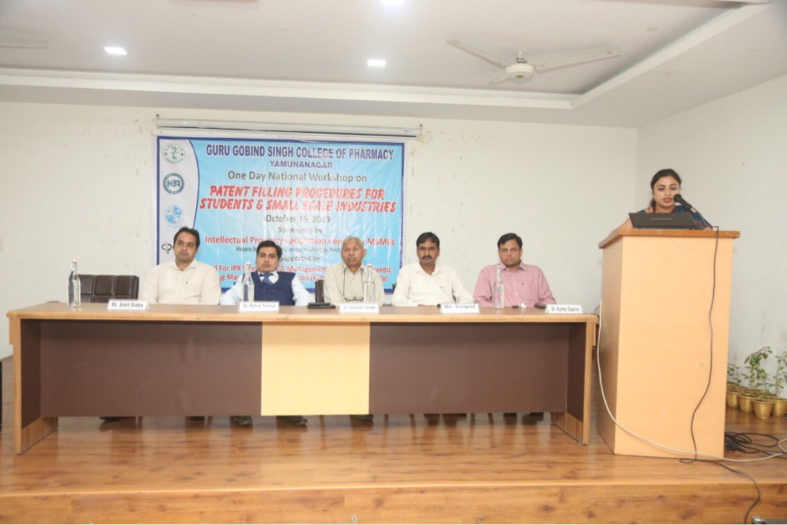 GGSCOP's tweet photo. GGSCOP organized a #workshop on Patent Filing Procedures for Students and Small Scale Industries on 15 Oct 2019 sponsored by Intellectual Property Facilitation Centre for MSMEs in collaboration with CIPAM New Delhi. @abhayjere @mhrd_innovation @DrRPNishank @rahultaneja64 https://t.co/SeNDdCnhVK