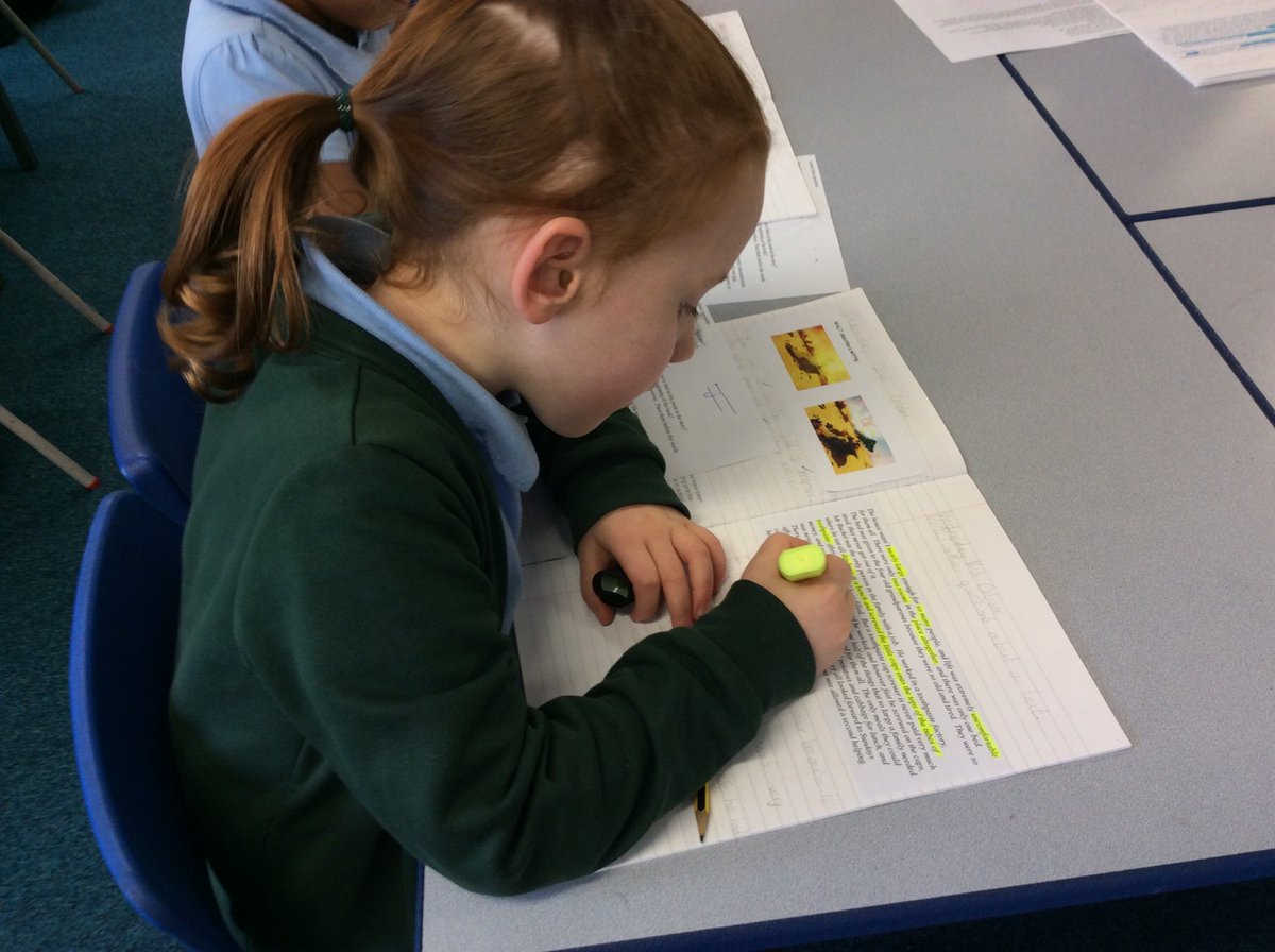 year2_st's tweet photo. This morning Year 2 are using highlighters in their reading comprehension lesson to help โfind the evidenceโ before they answer the question #fablearning @stpetersfarn https://t.co/eFbthboogT