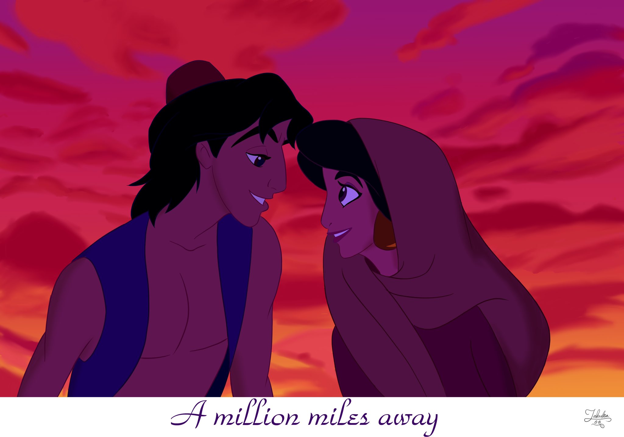 T Bear むか し描いた アラジン Amp ジャスミンの模写 ディズニーイラスト ディズニー絵 T Co H6vve3mchd Twitter