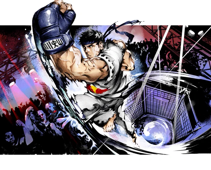 ストリートファイターⅤアーケードエディション世界大会"RedBull Kumite2019"のキーヴィジュアル、出場選手のイラストを描かせて頂きました!大会の詳細はこちら→https://t.co/07W0w90B7F 