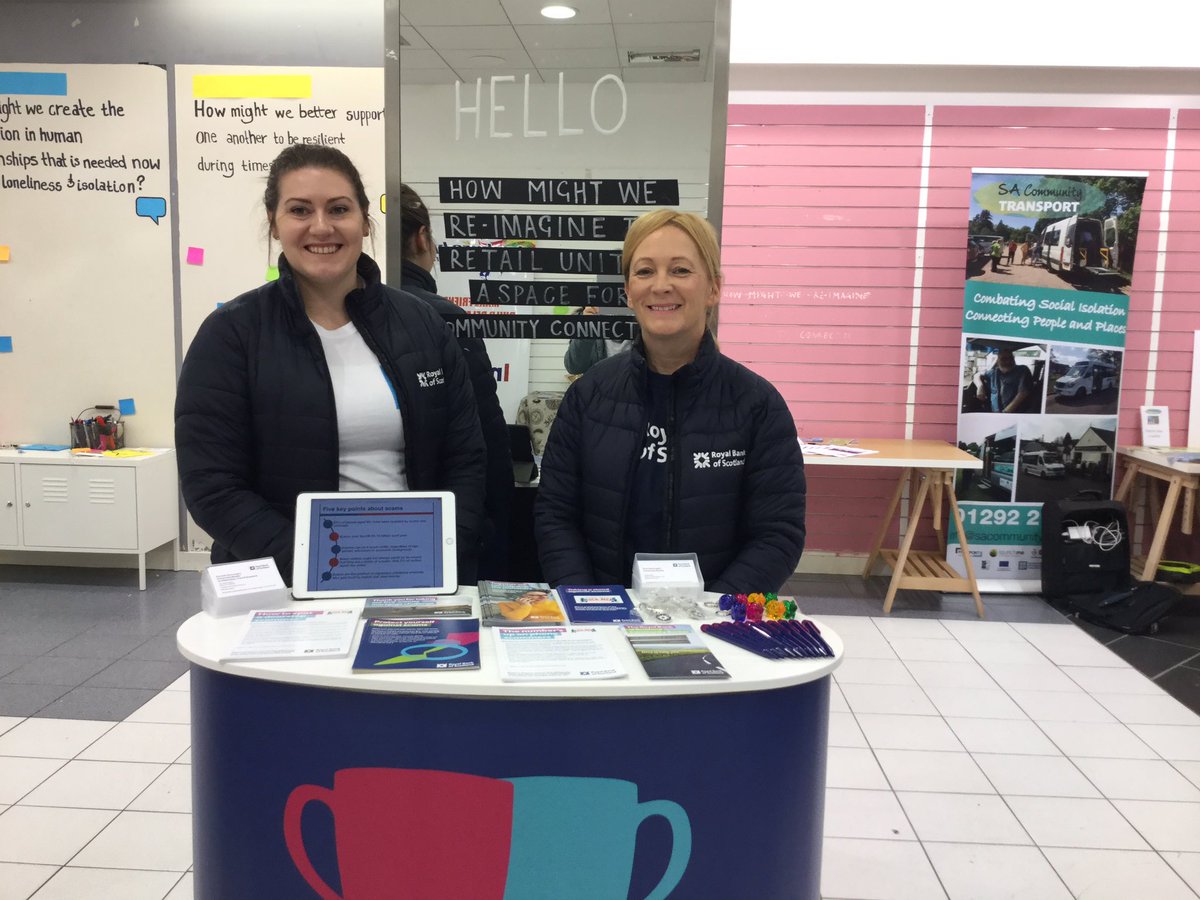 At The Kyle Centre today from 10-4pm. Chatting about Scams, Digital safety &amp; Ways to Bank <a href="/happy_tomorrows/">Happy Connections</a> #communitybankers