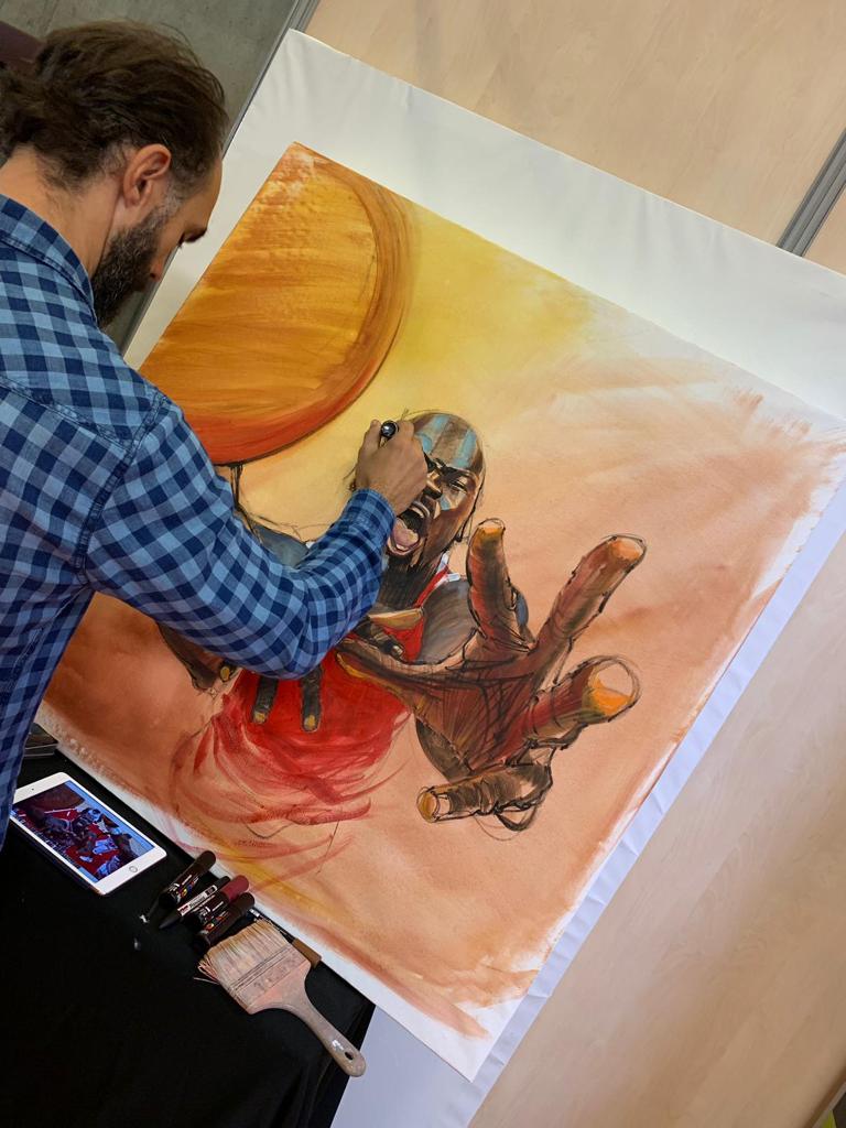 ComArtDesign's tweet image. [SALON] Retour en image du salon des métiers artistique Paris - Live painting avec @harryjamesparis et créa de nos étudiants 🎨  Octobre 2019
#comart #design #graphisme #artsappliques #salonetudiant #StreetArt #ComartDesign