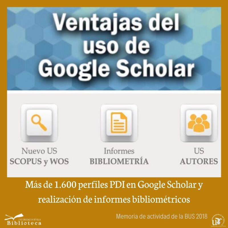 Biblioteca_US's tweet photo. La Unidad de #Bibliometría de la @unisevilla ayuda a los @InvestigaUS en su carrera investigadora. Unificamos perfiles, realizamos informes, elaboramos índices... Aquí os presentamos la Unidad https://t.co/hS5QYiTEX6 #memoriaBUS https://t.co/NIOA99bMLu