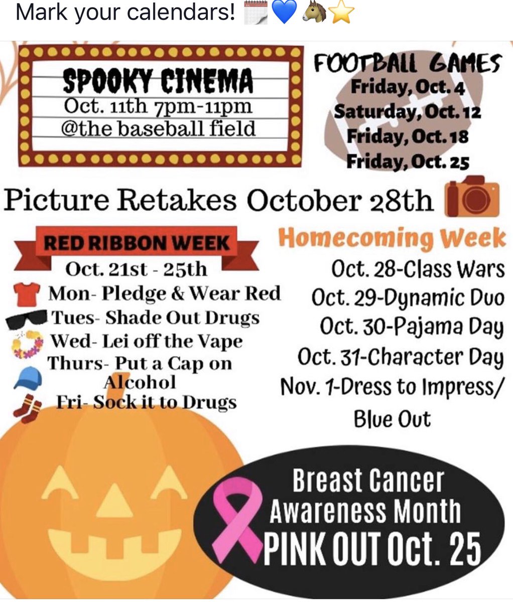 Busy weeks ahead, <a href="/lamarallsports/">@LAMARALLSPORTS</a> !  <a href="/RiotLamar/">Lamar Riot</a> <a href="/LCHSMustangs/">Lamar Mustangs</a> <a href="/kaye1332/">Dr. Kaye Williams</a> #BeTheOne #RedRibbonWeek #HOCO2019