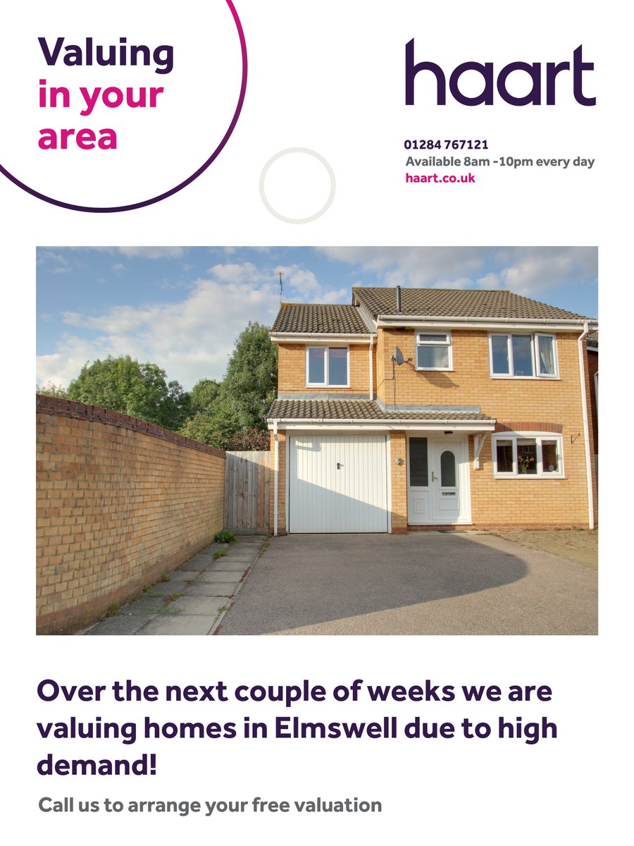 haartburysteds's tweet photo. High Demand in Elmswell! We have buyers that missed out on this property and want to get into the village. https://t.co/ADuuLDaGBt