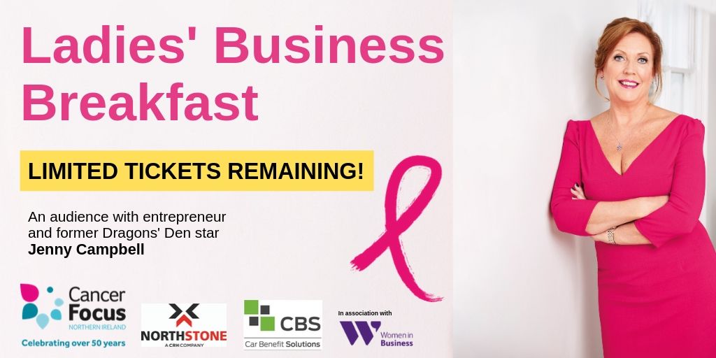 CancerFocusNI's tweet photo. Ladies' Business Breakfast with @jennybcampbell - only one week to go! Join us at the @MerchantHotel for a morning of conversation, inspiration &amp; information. #networkingevent #business #breastcancerawarenessmonth #Belfasthour #belfastnetworking #womeninbusiness #belfast https://t.co/Vyc7adtwK3