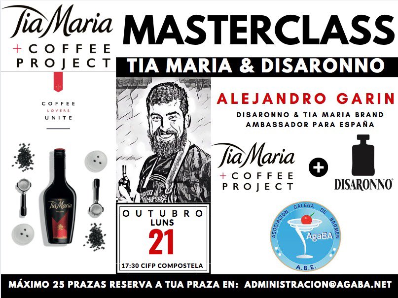 🔴 Nova actividade de <a href="/AsocGalBarmen/">AgaBA</a> este luns no <a href="/CIFPCOMPOSTELA/">CIFP Compostela</a> <a href="/Disaronno_es/">Disaronno_es</a> #tiamariacoffeeproject