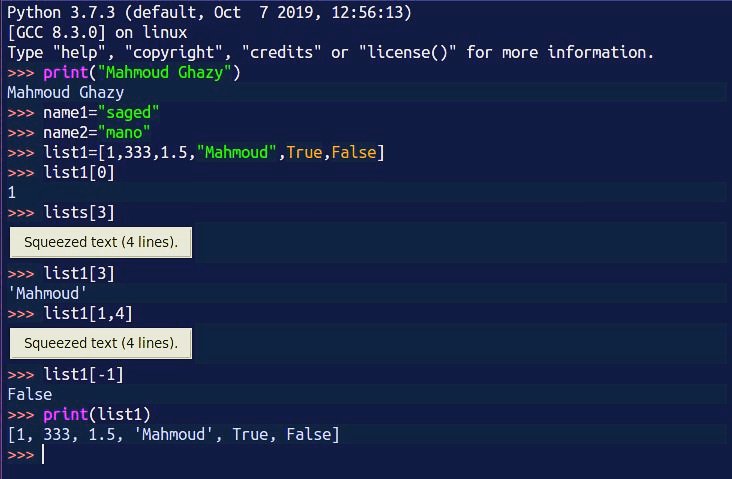 mghazy680's tweet photo. Day 2 of #100daysofcode
Lists &amp; Indexing in python
-lists can contain all data
#python #code #programmer #coder #programmerlife #dev #softwareengineer #developers #100daysofcode #softwaredeveloper #programming #devlife #developer #coding #codingisfun #codinglife #programmers https://t.co/0rLjRn6e7H