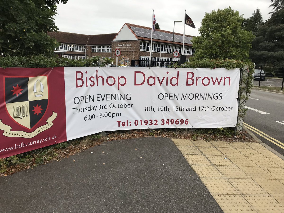 Final open morning tomorrow I urge you to come along and see the outstanding developments happening <a href="/BDBSchool/">Bishop David Brown </a> . I would love to see some of our new friends from <a href="/sendschools/">Send Primary School</a> . It’s a 9-9.15 start . #ProudOfBDB <a href="/welovewoking/">We Love Woking</a> <a href="/StandingOvSouth/">StandingOvationSouth</a>
