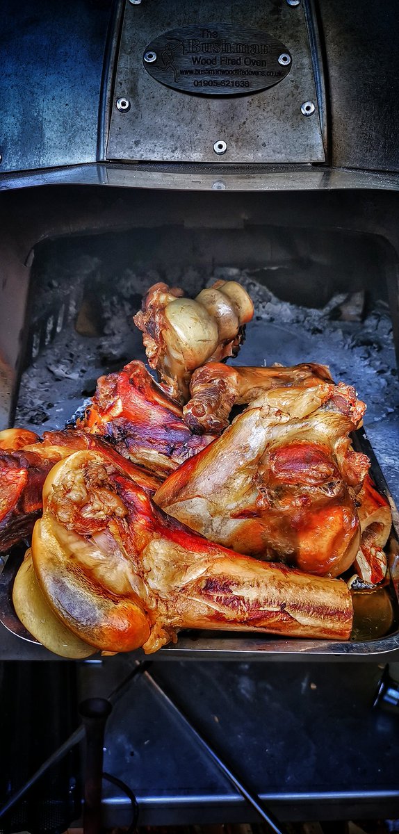 Slow roasted a pile of bone marrow over night in the <a href="/BushmanOvens/">Bushman Ovens</a> to render out the fat for cooking with and will be making a delicious bone marrow broth later #woodfired