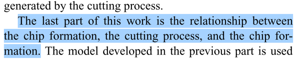 Chip formation it is then...