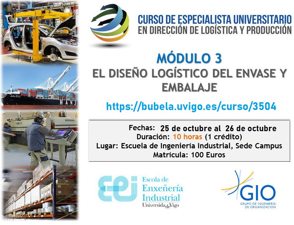 📦¡Abierta inscripción al Módulo 3 "El diseño Logístico del Envase y Embalaje" hasta el próximo 25/10/2018 vía 
<a href="/uvigoBubela/">Bubela</a>
! Más info: direccionlogisticayproduccion.com/programa/modul…