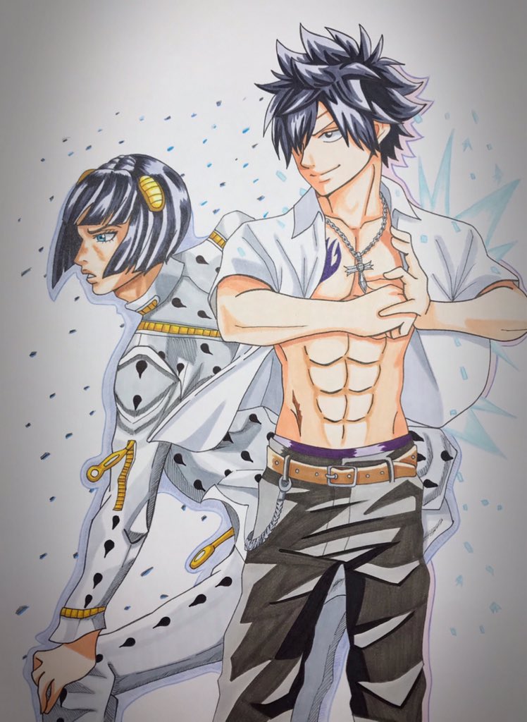 黒豆 声優キャラコラボ第三弾 グレイとブチャラティ ほんまにイケボ Nakamuraff11 中村悠一 声優 イラスト アナログ絵描きさんと繋がりたい