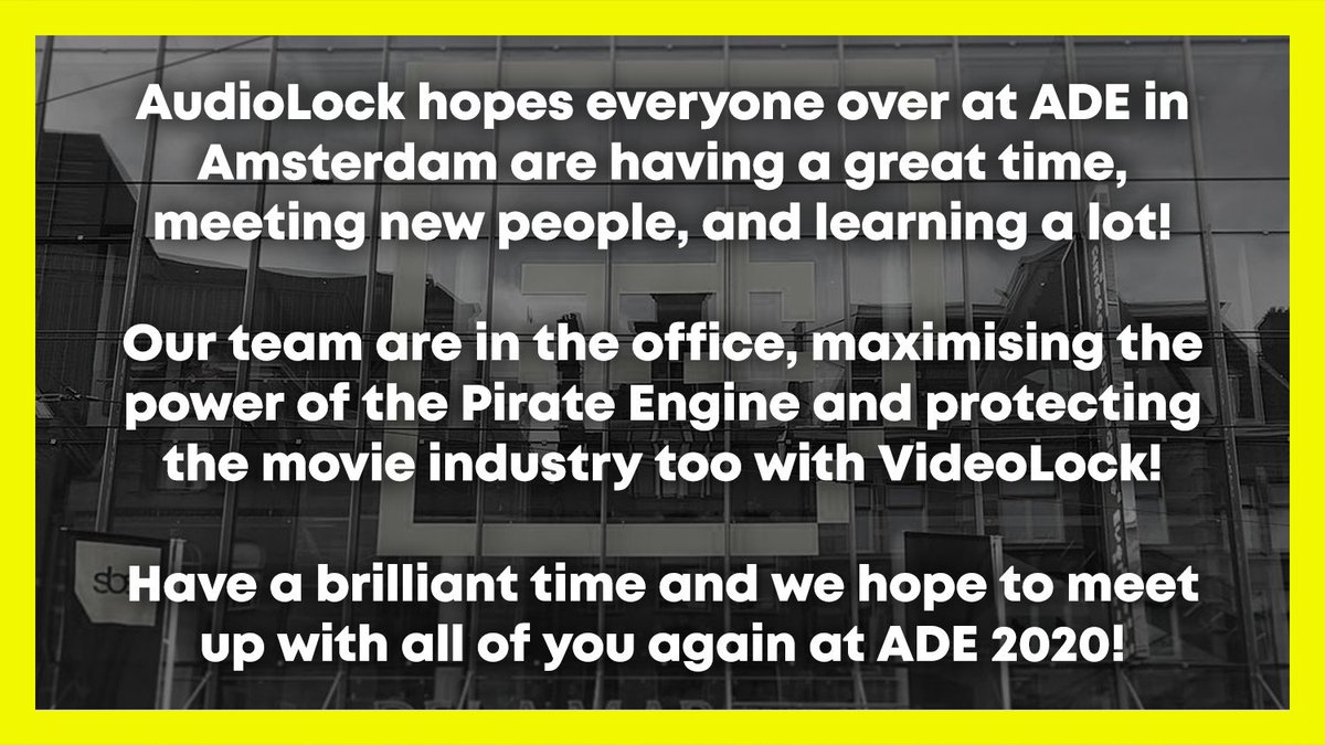 AudioLock's tweet image. The AudioLock team look forward to seeing you all at #ADE 2020! 🇳🇱