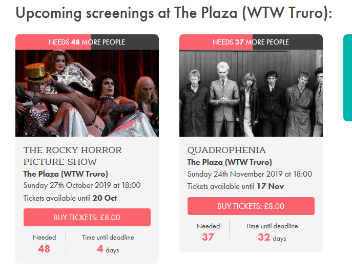 CoupClubFilm's tweet photo. Still time to make these screenings happen :-)
.@WTW_PlazaTruro .@LeeTrewhela .@WhatsOnCornwall #Quadrophenia is 40 years old! 
#RockyHorror for #Halloween Book here>> https://t.co/BYgcn2Dgea   they only happen if you make them happen #peoplepoweredcinema https://t.co/p4e7CP7jy6