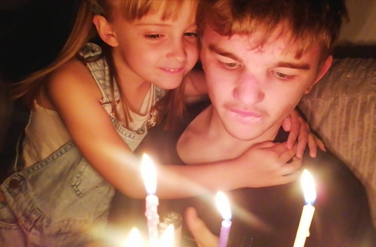 Josh had a lovely birthday. Thank you for your tweets and birthday wishes. He had presents &amp; cake. I love this image of him with his youngest Sister. A picture paints a thousand words.#siblings #autismawareness #Autism