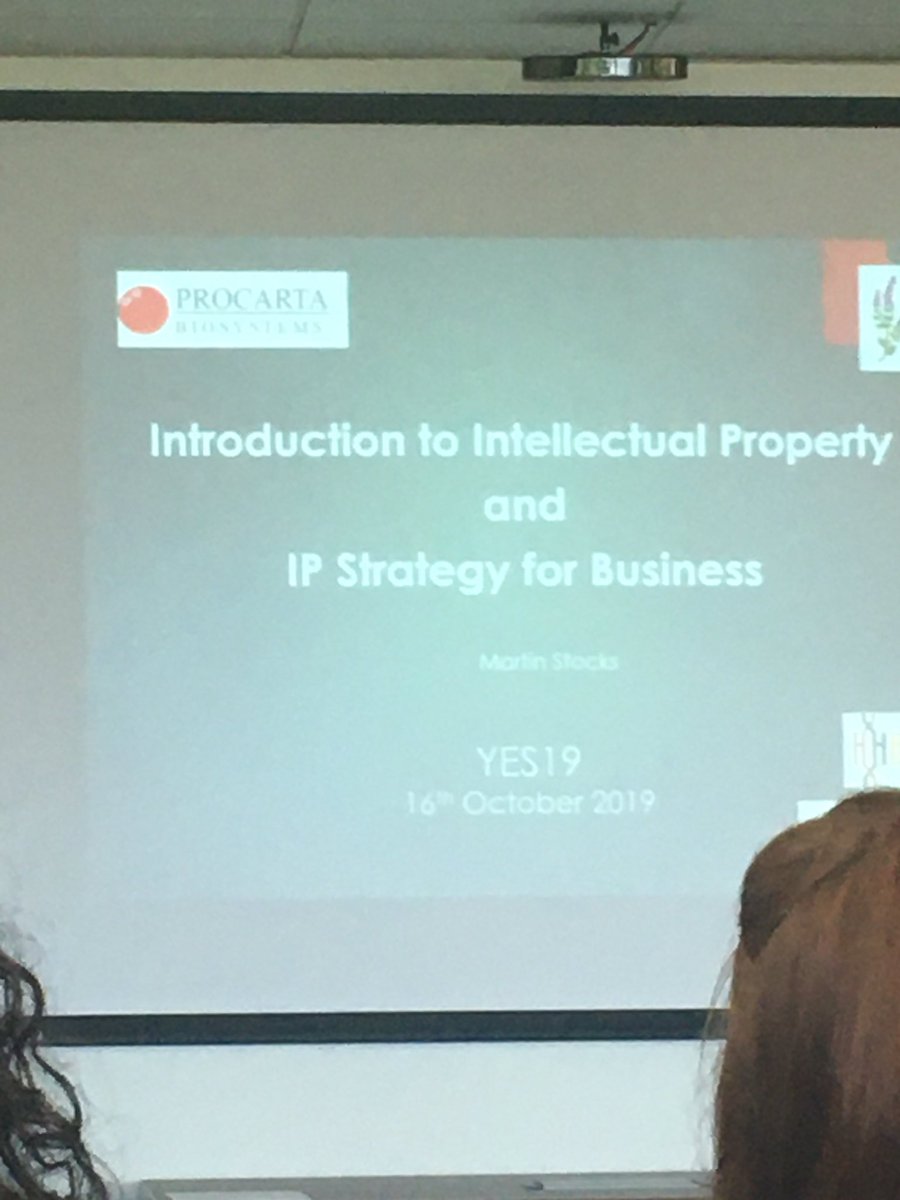 Straight into the business!
Yes Biotech 2019 first talk is about IP! I think we are on our way to success! <a href="/EvieF14/">Evie Farnham</a> <a href="/JamesMAForsythe/">James Forsythe</a>  #YES19