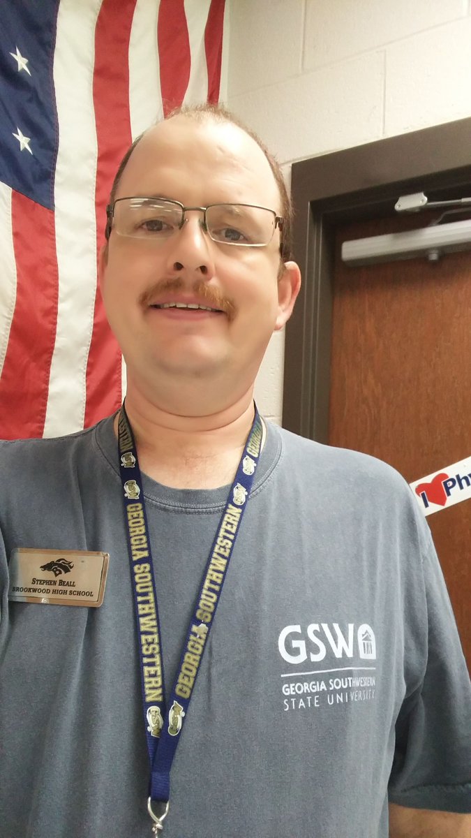 WonderingBeall's tweet photo. Happy #PSAT day! To celebrate, the teachers at Brookwood High (@BusterConnects) wear our college t-Shirts to engage students about their future. Proud @GSWAlumni from @GaSouthwestern and #PartOfTheStorm https://t.co/EEaRX1iduA