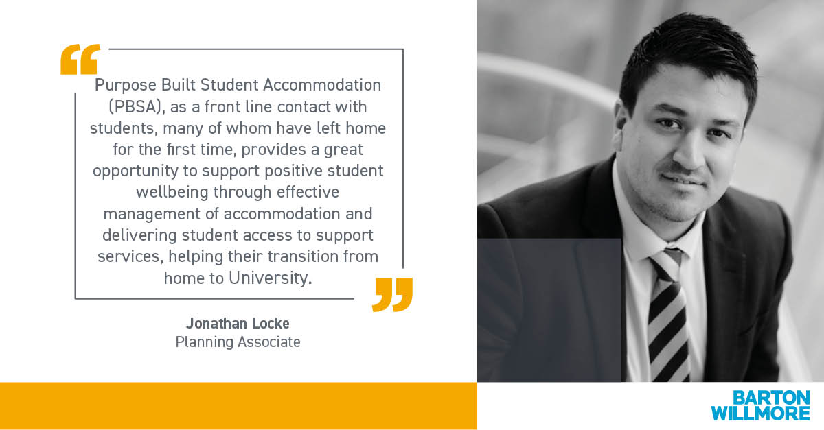 bartonwillmore's tweet photo. Planning Associate Jonathan Locke shares his thoughts on Purpose Built Student Accommodation (PBSA). You can check out the @BritProp PBSA Guide here >> https://t.co/unuhILTIzv #EduEst19 #studentaccomodation #studenwellbeing https://t.co/KZyg2au0rI