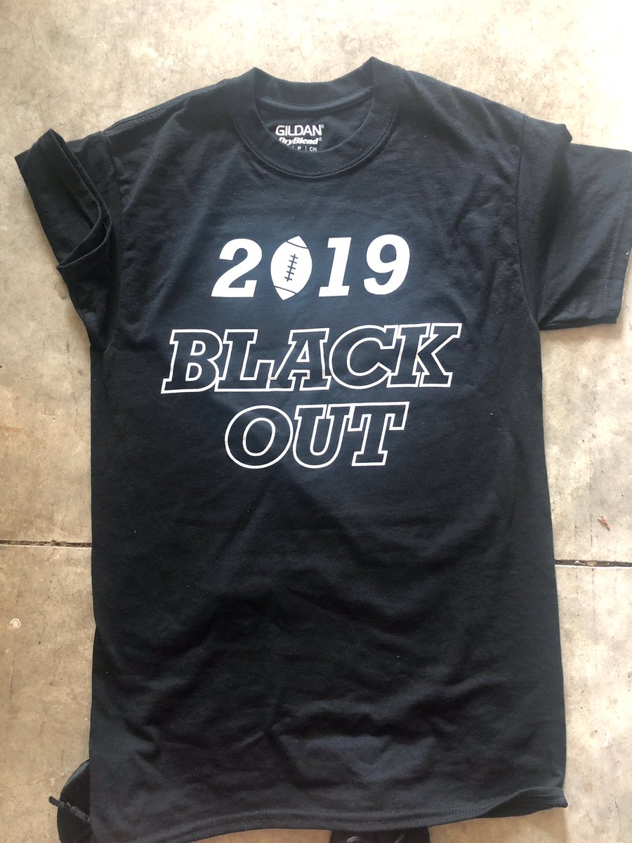 kkidsfbboosters's tweet photo. Black Out shirts on sale during lunch today &amp; tomorrow $8 https://t.co/vsjfHBm1o8