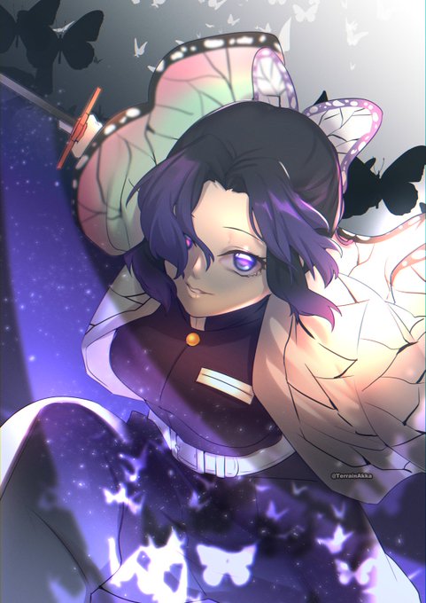 AYA✨VGENさんがTwitterに投稿した胡蝶しのぶ(鬼滅の刃)のイラスト。
