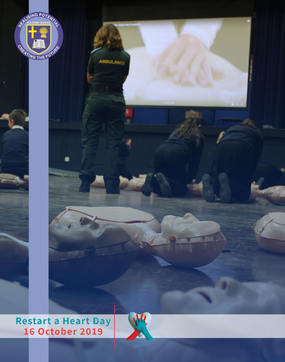 fulfordschool's tweet image. Today's #RestartAHeartDay is going very well indeed. So much invaluable CPR learning and more, is happening all morning in our hall.

@YorksAmbulance #OneYou #FulfordSchool @BritishRedCross @stjohnambulance @minsterfm