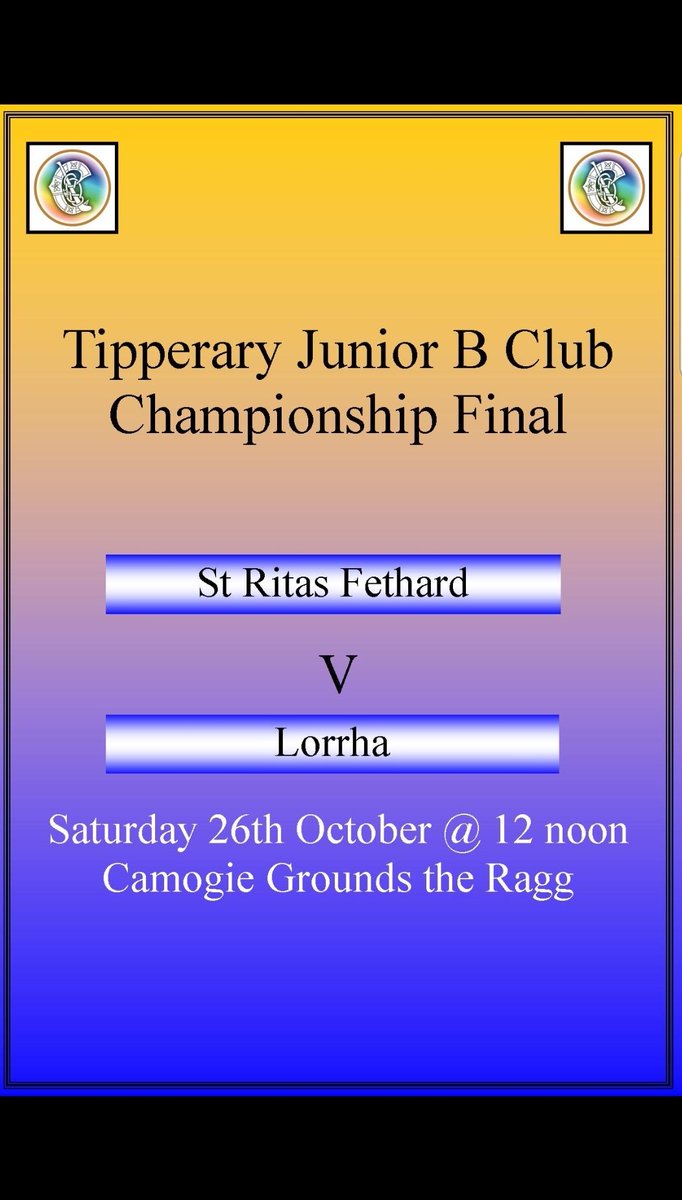 marytipperary's tweet image. Big day for the parish on the 26th of October... Lorrha Camogie team take on Fethard in the Junior B County Final @ 12pm... all support would be greatly appreciated... Up Lorrha! 🔵⚪💪💪 @LorrhaGAA @camogietipp #clubisfamily #lorrha #lorrhacamogie #countyfinal #tipperary