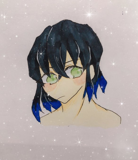 塩むすび‼️さんがTwitterに投稿した嘴平伊之助(鬼滅の刃)のイラスト。