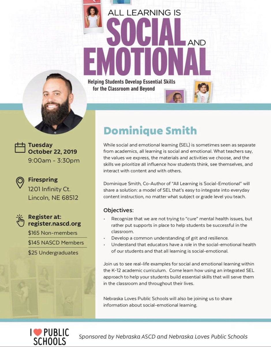 It’s not too late to register for our fall conference on social and emotional learning presented by Dominique Smith. Special thanks to @NElovesPS for helping sponsor!