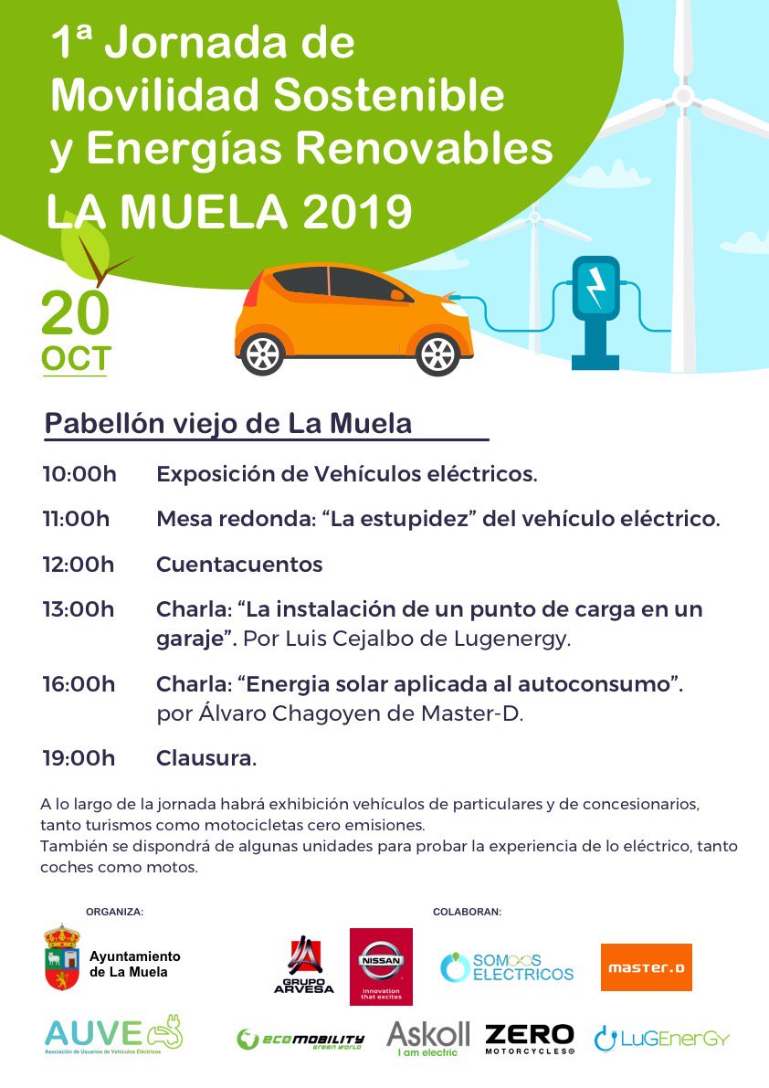Jornada de #Movilidad Sostenible y Energías #Renovables en la Muela <a href="/AytoLaMuela/">Ayto La Muela</a> ¡Gracias por contar con MasterD!
