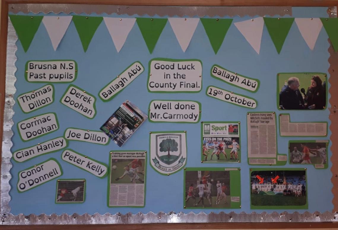 BrusnaNS's tweet photo. Good luck to the Ballaghaderreen GAA Senior team playing in the County final on Saturday. @Ballagh_GAA , great excitement in @BrusnaNS with lots of our past pupil playing and our teacher MrCarmody. #ballaghabù . @gaa5star https://t.co/czYQIv4crd