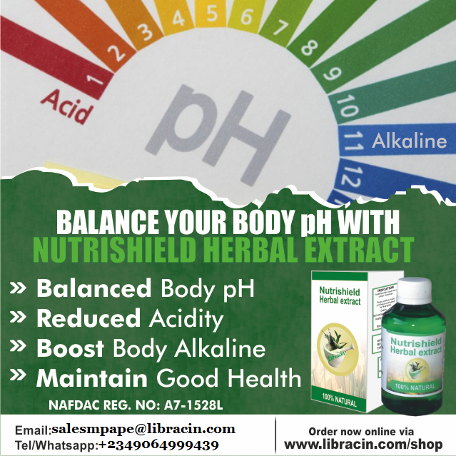 Libracinmpape's tweet photo. When your body is in an alkaline state, you are less to suffer from any chronic diseases. Boost alkaline in your body with our NUTRISHIELD HERBAL EXTRACT.
To place order, call/chat:09064999439 https://t.co/JxvzUE6n3y