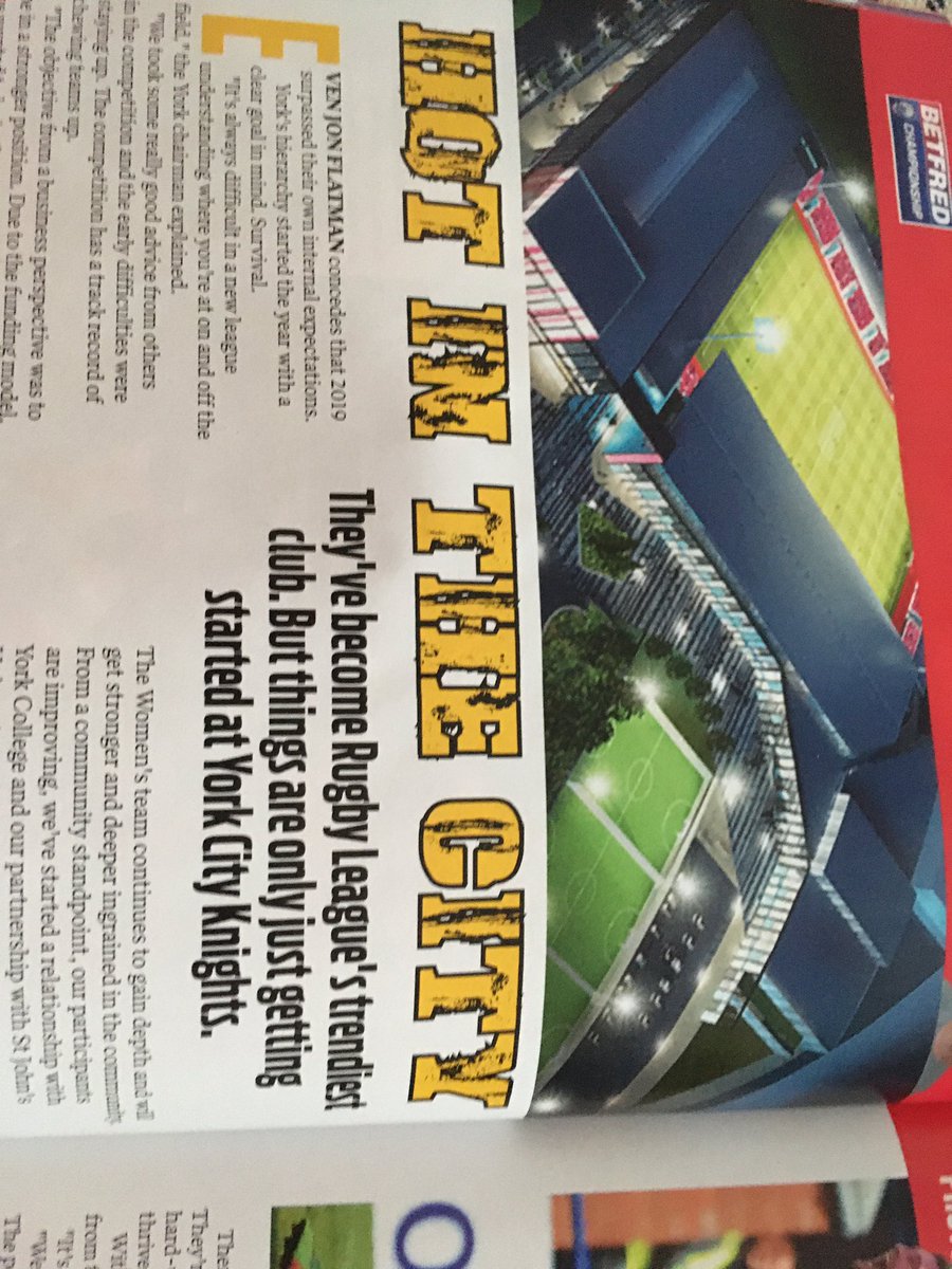 Lowesy9's tweet photo. @YorkKnightsRLFC great headline in Rugby League World. https://t.co/KWh0gu7Veq
