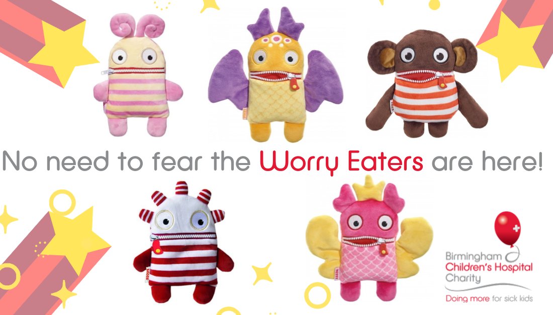 Bham_Childrens's tweet photo. Meet Saggo, Leika, Polli, Fred and Nessy - our new and super cute #WorryEaters! These comforting bed time pals munch on nightmares and chew up concerns of all shapes and sizes! They're available online and in the Fundraising Hub now. https://t.co/j3tzmBRiFP https://t.co/uiFO3sGR1A
