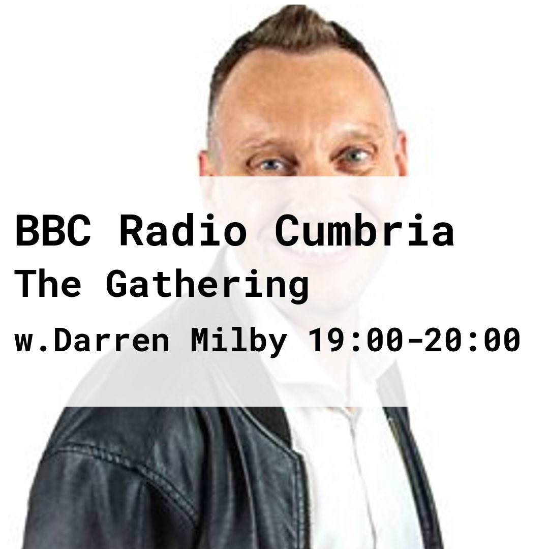 We’re back on <a href="/BBC_Cumbria/">BBC Cumbria</a> tonight. This time we will be joining <a href="/DarrenMilby/">Darren Milby</a> on his show ‘The Gathering’ where we will be talking about absolutely everything for 3 hours!