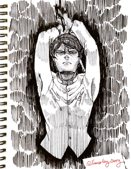 Day 9: Swing.Never try to block the first swing from a swordsman who practices Jigen-ryu.  #GKInktober #Inktoberday9 #goldenkamuy 