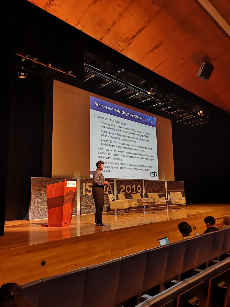 Chicken feathers, forestry biomass waste, food losses and waste are some of the problematic waste streams in South Africa - a presentation by @Prof_LGodfrey #ISWA2019 <a href="/ISWA2019/">ISWA 2019</a>