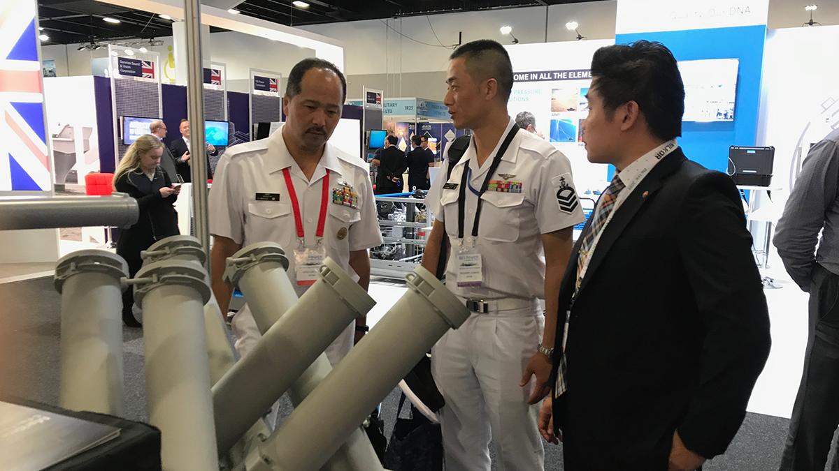 Terma_Global's tweet photo. Great days @Pacific2019Expo – here’re highlights from the first days #navalsolutions #selfprotection #radars #radarsystems #surveillance #selfprotection #navaldecoys #combatmanagementsystems #navy #frigates #offshorepatrolvessels https://t.co/PFCkYA07LO
