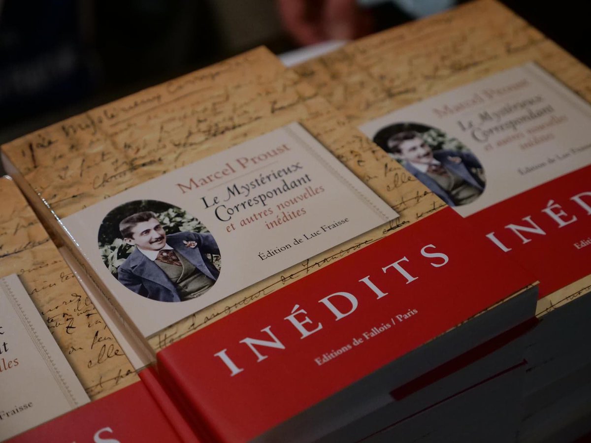 H_Litteraires's tweet image. Parution ce jour en librairie du "Mystérieux correspondant et autres nouvelles inédites" de Marcel #Proust, aux éditions de Fallois. La soirée de lancement avait lieu hier soir à l'Hôtel #LeSwann avec la présentation du livre par @LucFraisse.