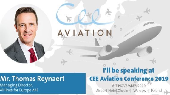 A4Europe's tweet photo. Thrilled to have our MD Thomas Reynaert deliver the keynote address on key policy challenges facing European airlines at the CEE aviation conference on 06 Nov.! Join us!
#efficientairspace #ecofly ✈️🇵🇱 https://t.co/TZFw4l6OaE