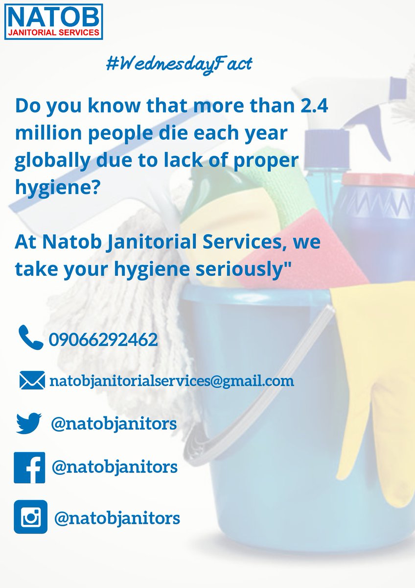 Natobjanitors's tweet photo. Important fact.
#WednesdayFact

#goodmorning!
#Budget2020Ng #eriggalines #CustomerServiceWeek2019 #CleaningService 
#Natob #NatobJanitorialServices #PH #portharcourt #Lagos #Abuja https://t.co/OP1s9jN9jp
