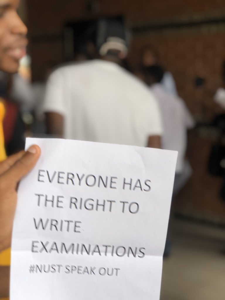 nustsrc's tweet image. Fighting for all students to write examinations for it is their right!