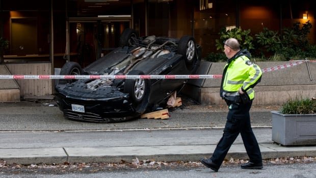 Remember everyone:Whether pedestrian, driver, or cyclist, safety in our public spaces is a shared responsibility. #VisionZero  #ZeroVision  #SharedResponsibility  #CarCulture https://www.cbc.ca/news/canada/british-columbia/car-rollover-vancouver-hornby-street-1.5313458